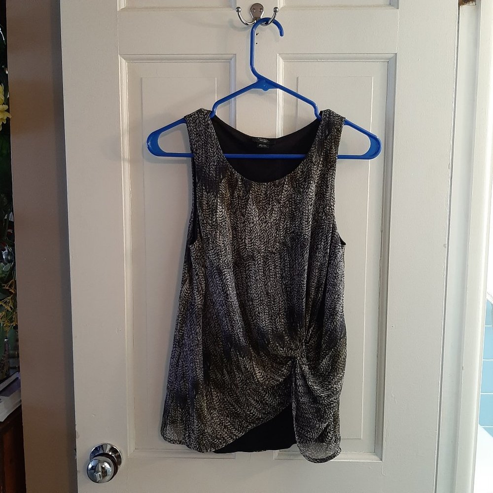 anthropologie deletta feather twist-front blouse